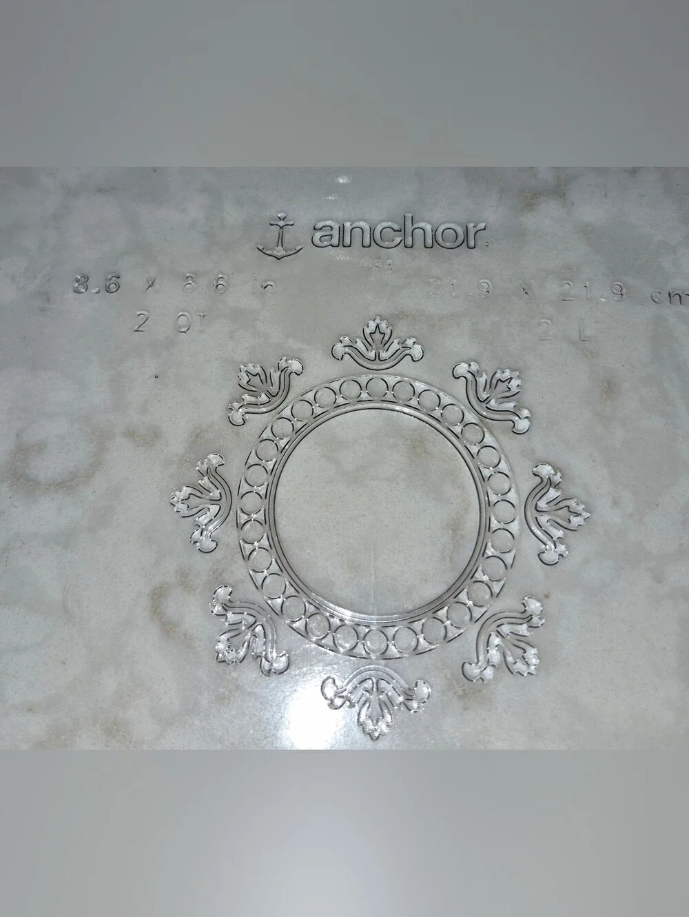 Vintage Anchor Hocking Clear Glass Square Baking Dish with Handles,Sapphire Blue